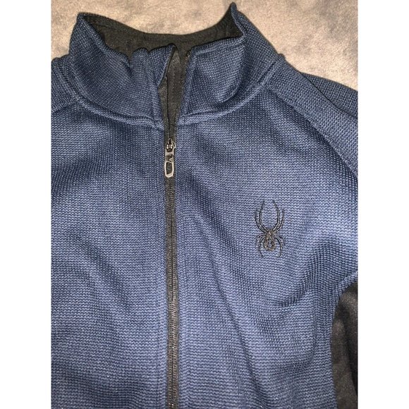 NWT NEW Spyder Men's Outbound Zip Mid Weight Jacket colorblock dark navy black - Picture 9 of 15